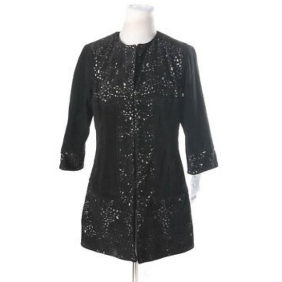 NWT Chi Charles Falchi Laser Cut Suede Jacket - Picture 1 of 8